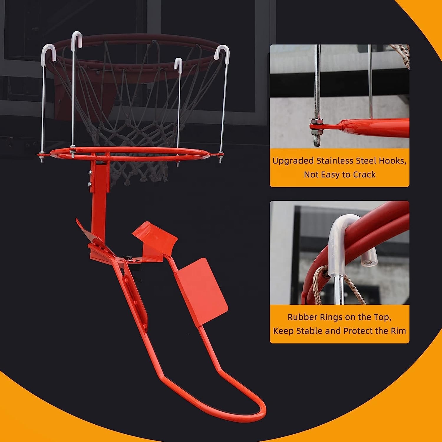Heavy Equipment Usa - Robuste Basketball-Rücklaufbefestigung aus Stahl, Hoop Shot-Trainingsausrüstung