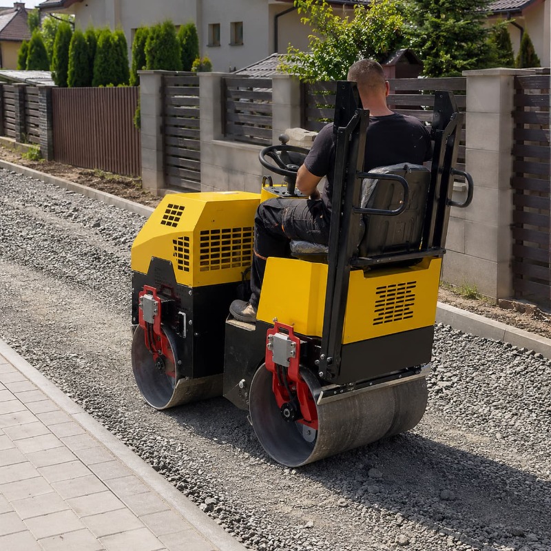 Heavy Equipment Construction - Doppeltrommel-Vibrationsstraßenwalze Schwerlast-Baumaschine Asphalt-Finisher Dieselmotor Kundenspezifisch