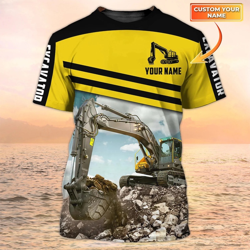Heavy Equipment Names And Pictures - 1 Stück personalisiertes T-Shirt mit Ihrem