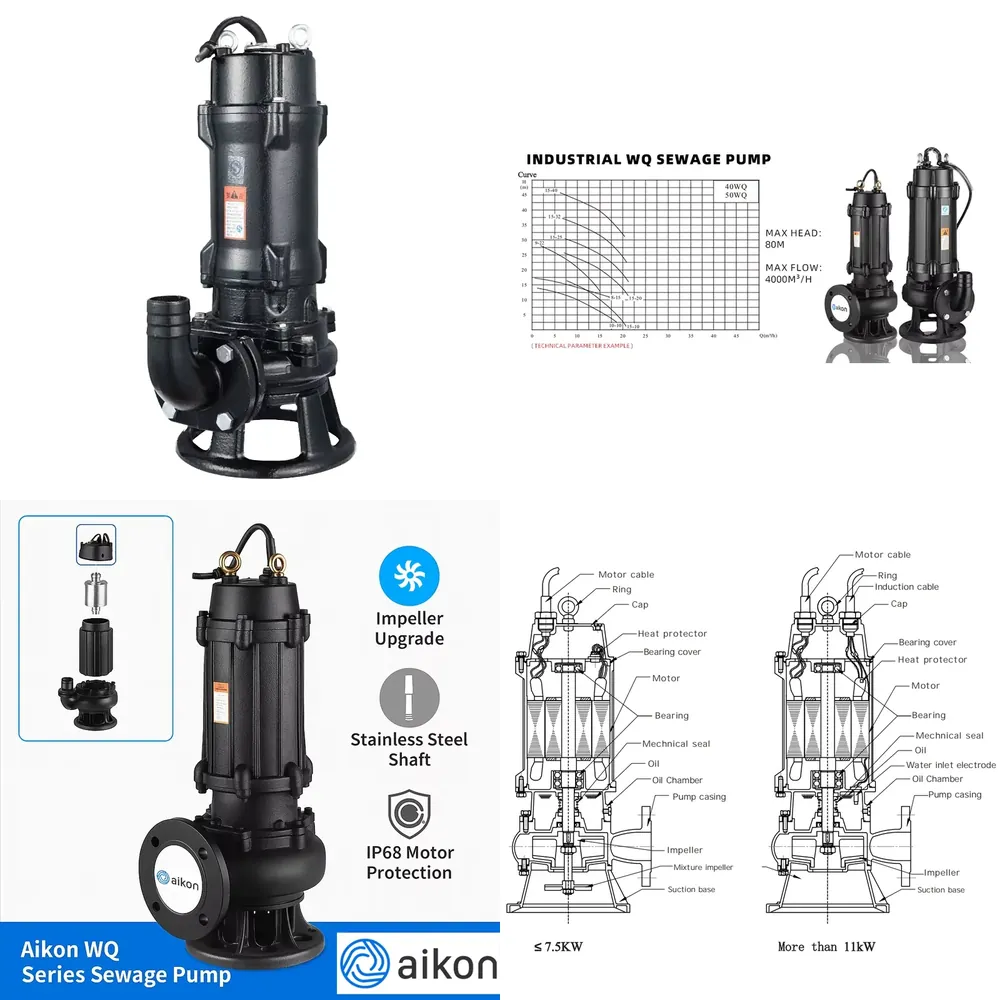 Submersible Pump Sewage - Elektrische Tauchpumpe aus Edelstahl 0,75kW Hochdruck