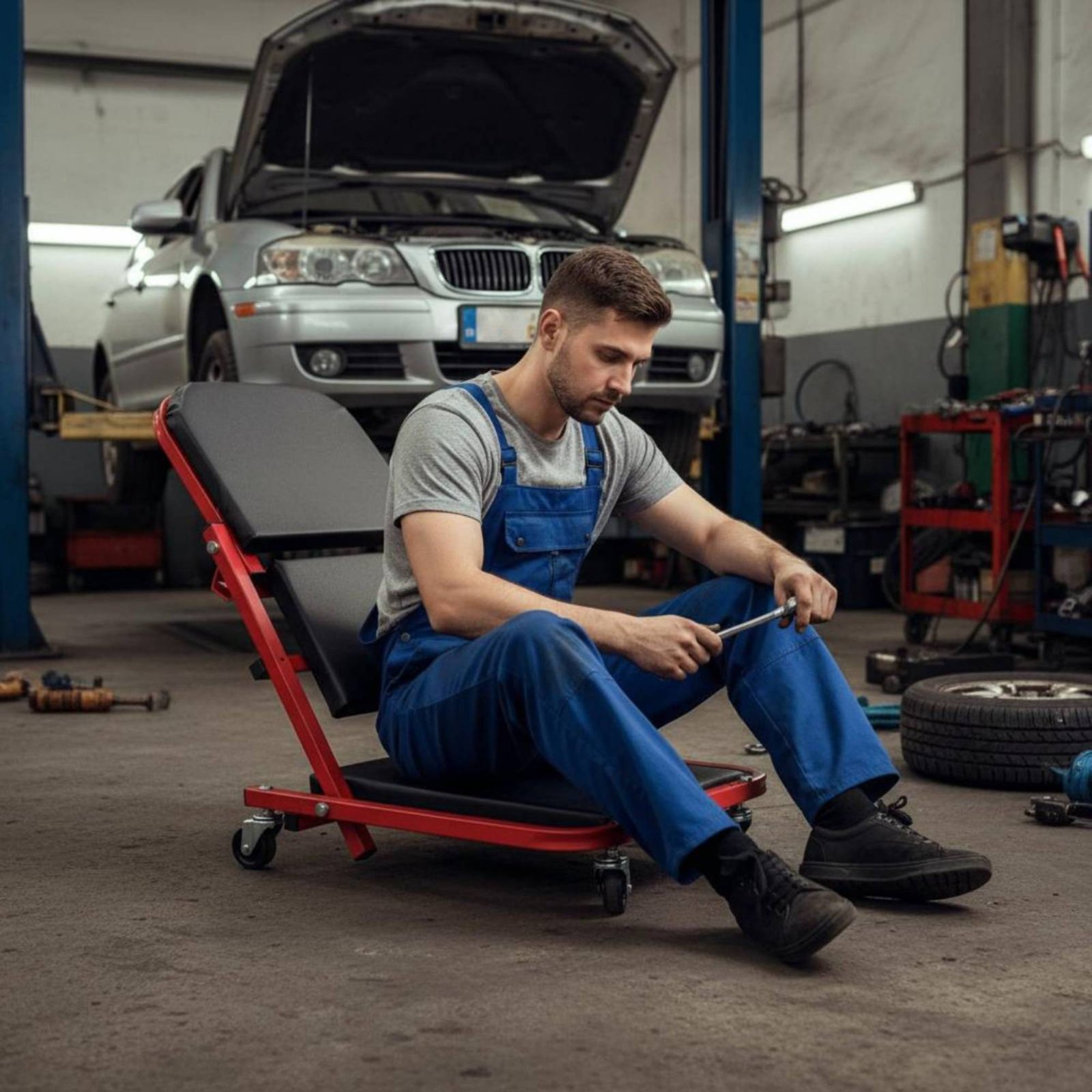 Klappbarer Werkstatthocker 2-i – Heavy Equipment Repair Bewertung und Preis