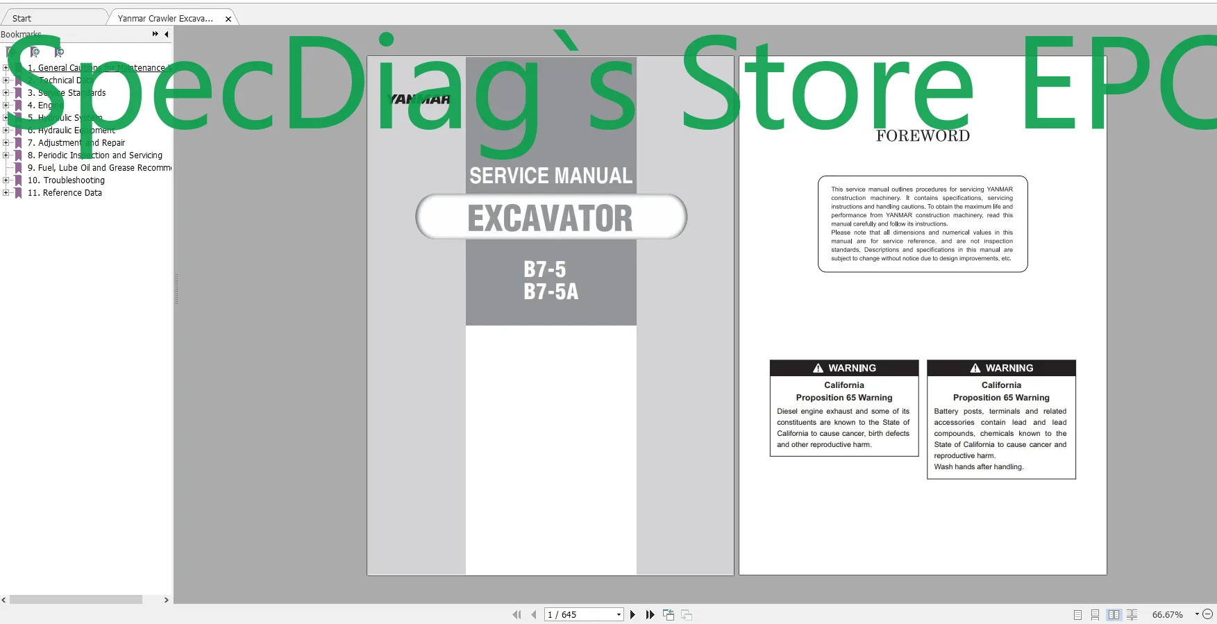 SpecDiag Yanmar Heavy Equipmen – Heavy Equipment Pdf Bewertung und Preis